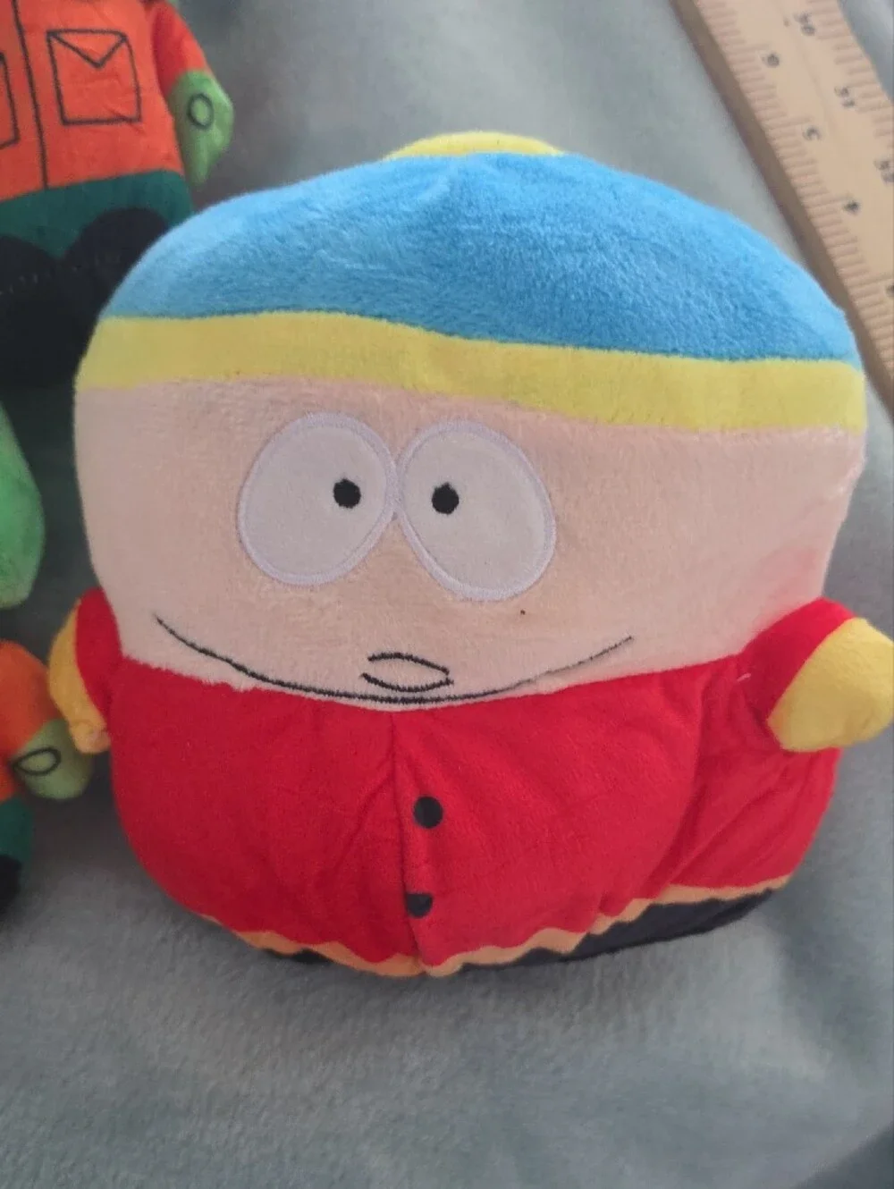 Green and Multicolor Plush Cartoon Characters - Kids Toy Set